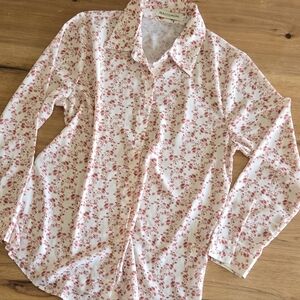 Ibaotoroni Floral Button Down Blouse | Size L | Long Sleeve Lightweight Top